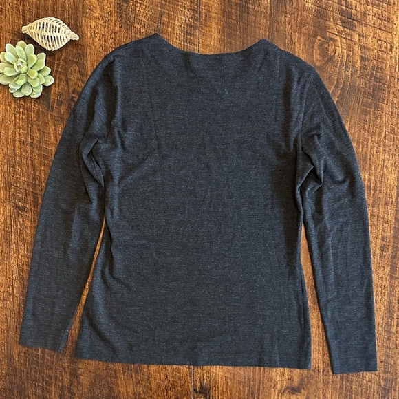 Escada Margaretha Ley | Gray New Wool Blend Crewneck Lightweight Sweater - Picture 2 of 5